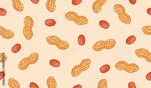 Cute peanut pattern background vector design