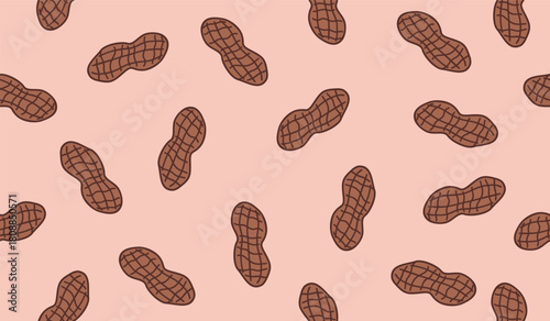 Cute peanut pattern background vector design