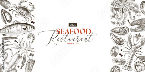 Seafood banner for your designs