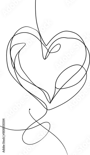 simple line art of love in black and white