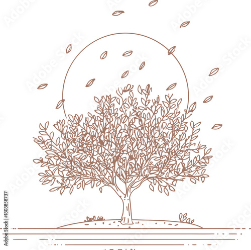 simple line art of tree