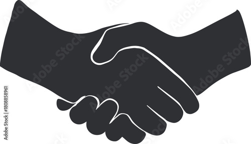 black and white handshaking illustration
