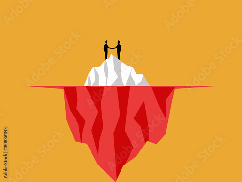 Two businessmen agree on an iceberg.