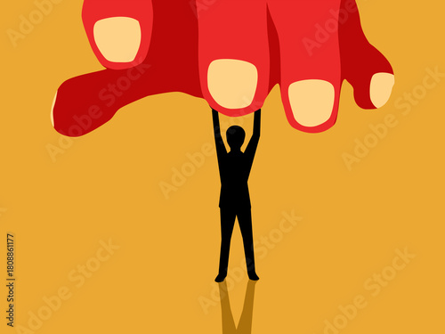 Businessmen push for giants. business concept vetor