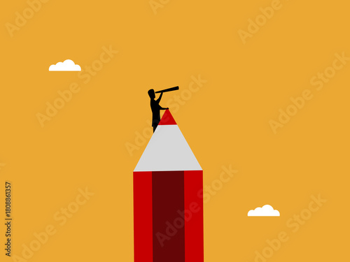 Find success through creativity, a visionary entrepreneur on a pencil