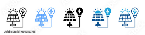 Solar Panel icon sheet multiple style collection