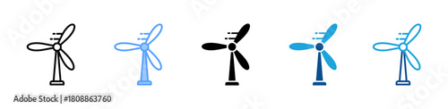 Wind Turbine icon sheet multiple style collection