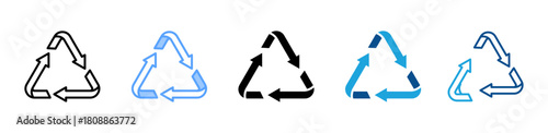 Recycle Symbol icon sheet multiple style collection