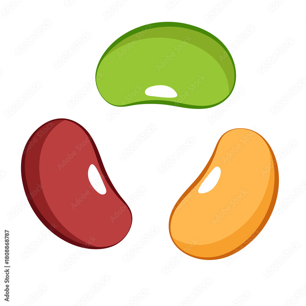 Fototapeta premium Mung bean, Kidney bean and Soy bean on PNG. Bean logo design.