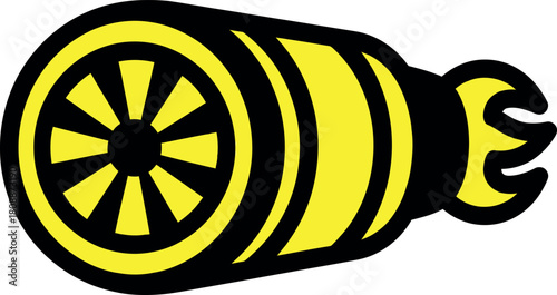 airplane engine Vector isolated on white background