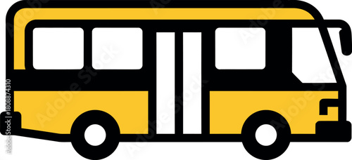 Yellow school bus public transport Vector