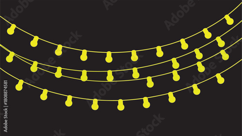 Warm and inviting string lights glowing against a dark backdrop for decoration