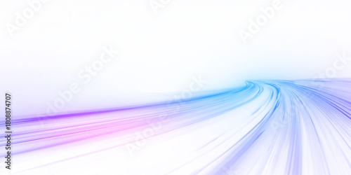 фотографія Neon streaks race across the dark road, bending into fluid curves