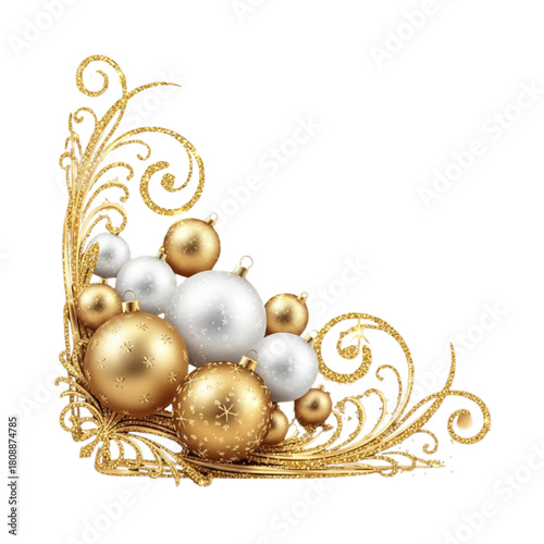 golden christmas balls