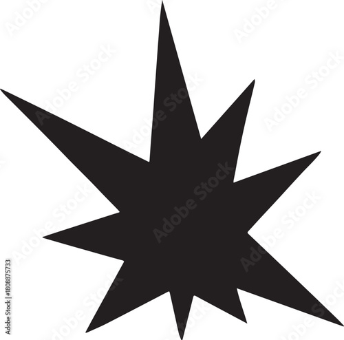 Silhouette vector of small impact burst icon, tiny explosion symbol isolated on white