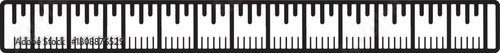 Detailed black and white ruler illustration isolated on