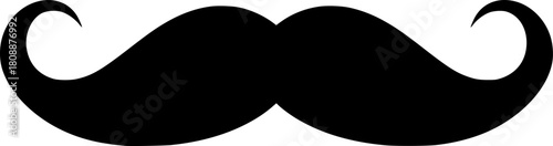 a black mustache on a white background, simple design, minimalistic, flat vector illustration