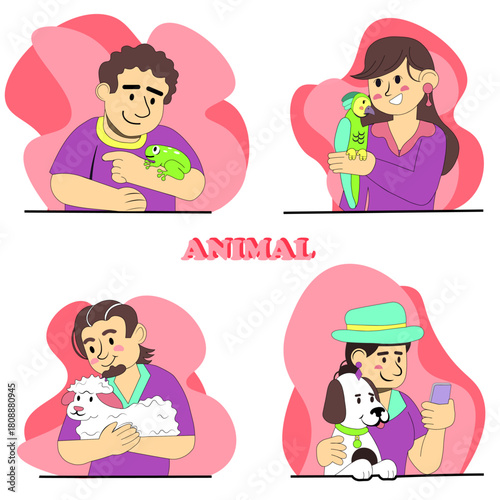 people with animal 