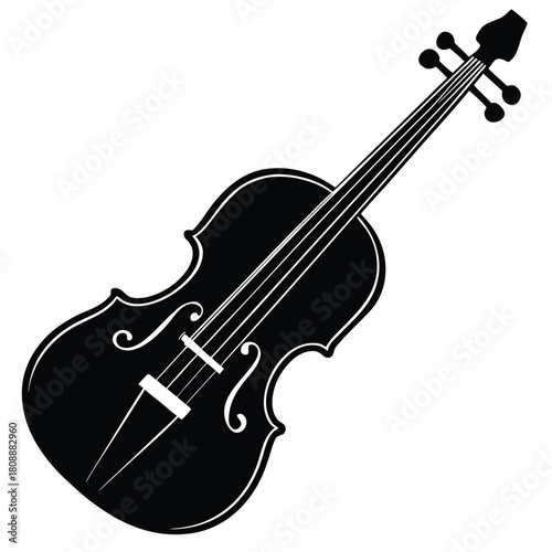 Violin Stringed Instrument Vector Illustration for Classical Orchestra on White