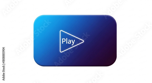 Play button icon vector graphic for video player interface design and multimedia applications usage online