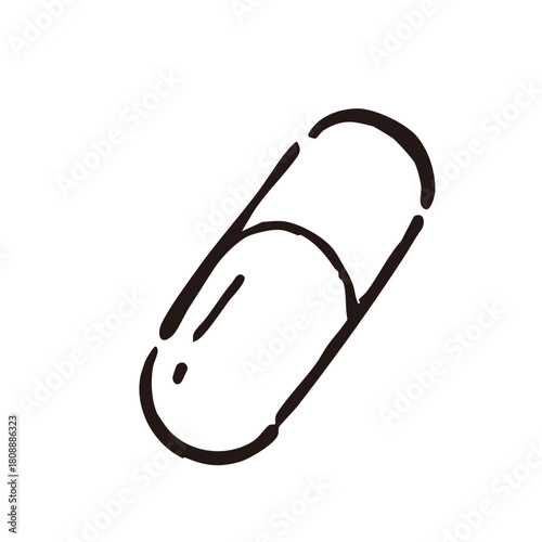 カプセルのシンプルなイラスト
