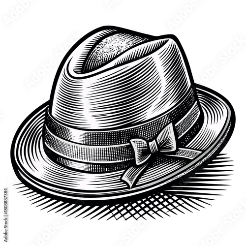 Vintage Fedora Hat Vector Illustration – Classic Retro Style