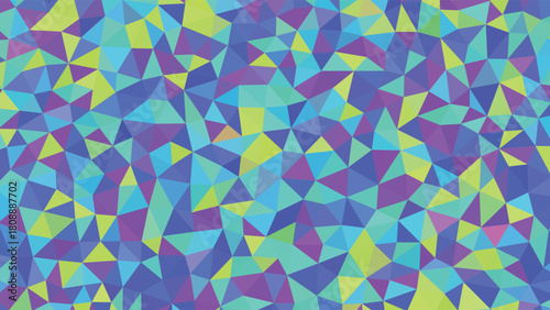 Abstract low poly background with colorful triangles in blue and purple hues