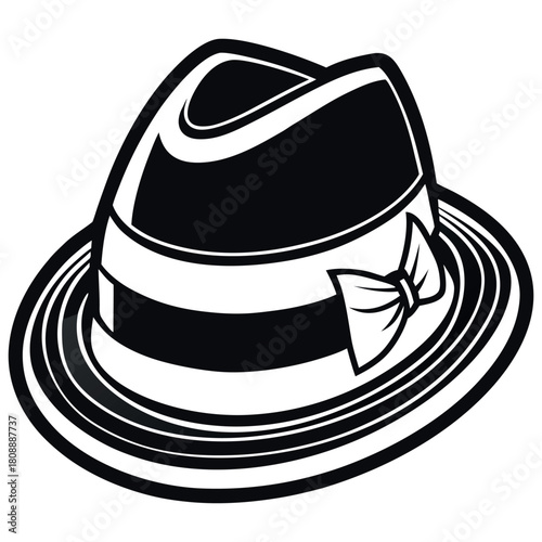 Vintage Fedora Hat Vector Illustration – Classic Retro Style