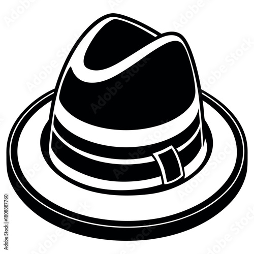 Vintage Fedora Hat Vector Illustration – Classic Retro Style