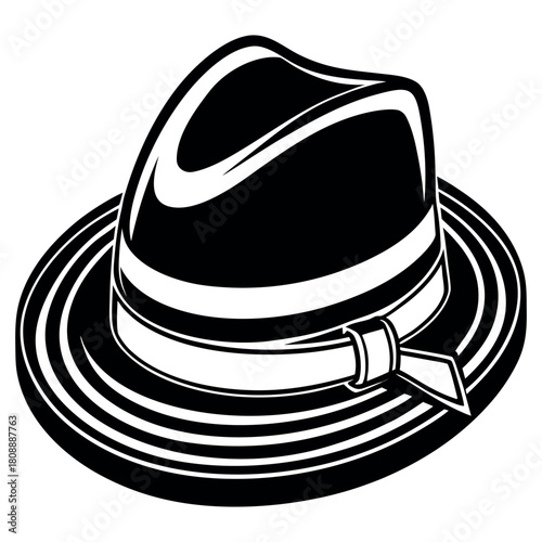 Vintage Fedora Hat Vector Illustration – Classic Retro Style