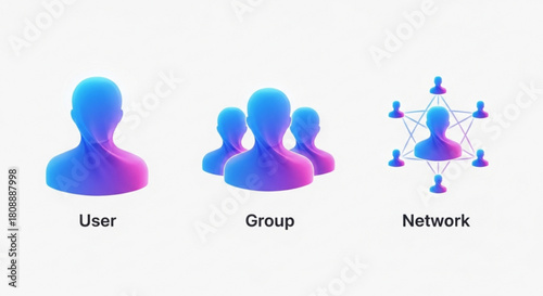 User group network diagram illustration for social media connection and community management concept design