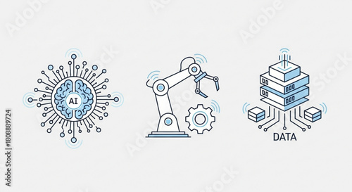 Artificial intelligence machine learning and data science concept for future technology and innovation