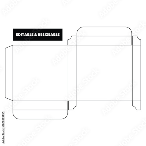 Condom box die line template