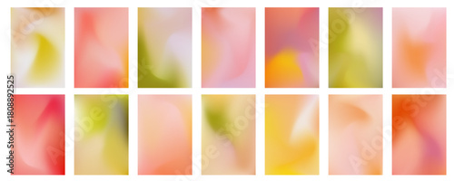 Fall vibes gradient background set. Blurred autumn season banner collection