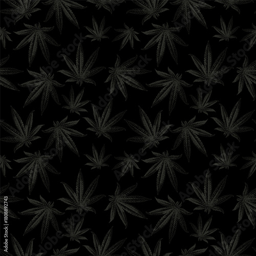 Cannabis seamless pattern. Medical marijuana background