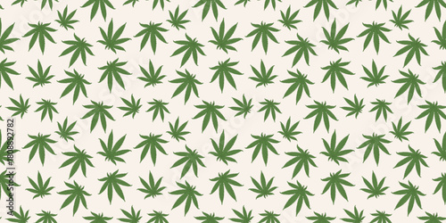 Cannabis seamless pattern. Medical marijuana background