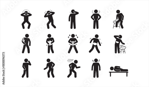 Body Ache and Injury Vector Pack for Healthcare, Hospitals, and Infographics