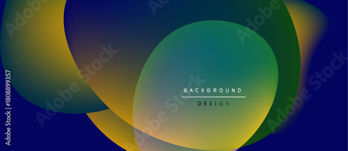 Abstract colorful shapes overlap. Gradient hues blend, creating dynamic visual effect. Text reads background design. Modern aesthetic.