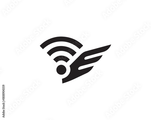 Fast WiFi icon silhouette vector design illustration