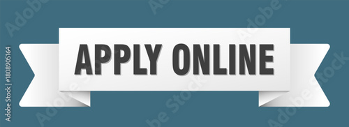 apply online ribbon isolated on transparent background. apply online ribbon