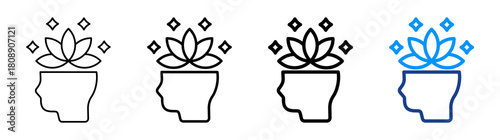 Stress Relief Icon Different Style Outline Collection Set