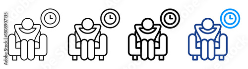 Relaxation Time Icon Different Style Outline Collection Set