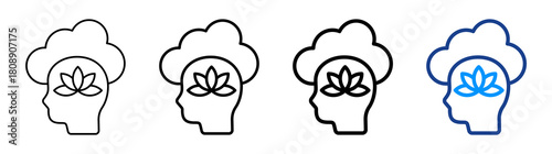 Peace Of Mind Icon Different Style Outline Collection Set