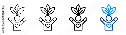 Inner Peace Icon Different Style Outline Collection Set