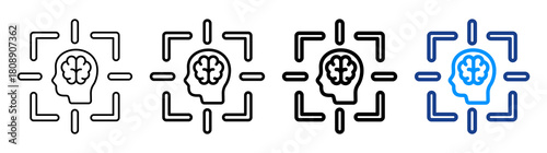 Mind Focus Icon Different Style Outline Collection Set