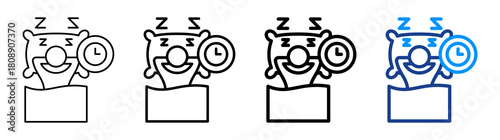 Enough Sleep Icon Different Style Outline Collection Set