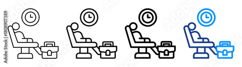 Rest Time Icon Different Style Outline Collection Set