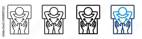 Body Massage Icon Different Style Outline Collection Set