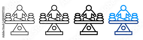 Equanimity Icon Different Style Outline Collection Set