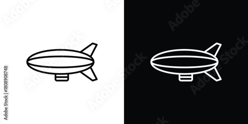 Airship icon in line design. Editable stroke icon.